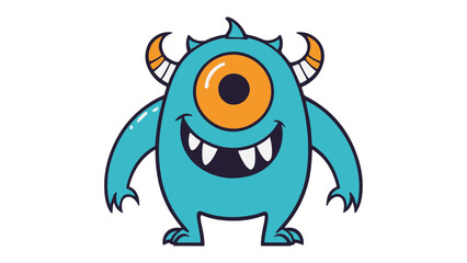 happy monster smiling with horns
