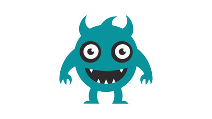 simple shape of a monster smiling