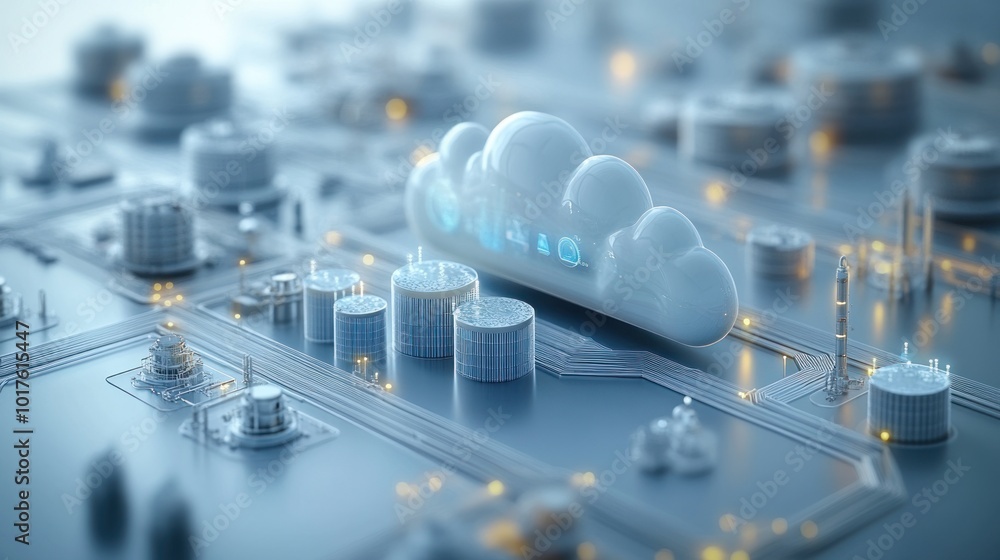 Poster cloud computing: a 3d rendering of data flow