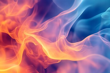 Fototapeta premium Vibrant smoke background for desktop wallpapers organic shapes, sharp precisionist lines and glowing 3D elements
