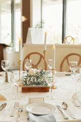 white wedding dinner table decor elegant