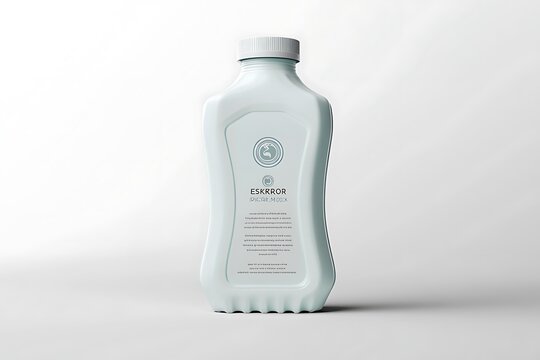 Bottle of liquid with minimalist design and label.