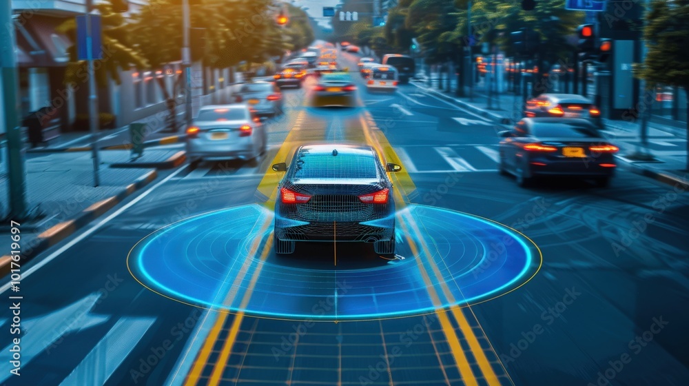 Poster uncover the role of ai in autonomous vehicles, where smart sensors and ai systems enable safe naviga