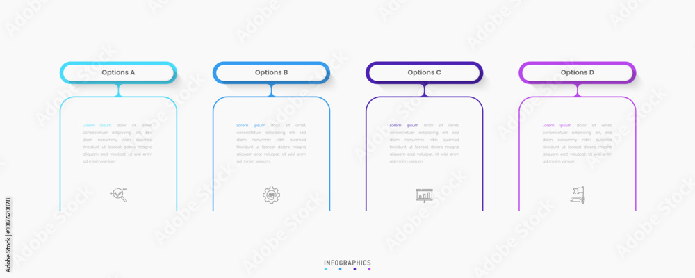 Wall mural vector infographic label design template with icons and 4 options or steps. can be used for process 