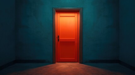 Cracked Door Illuminating a Solitary Dark Room Evoking Escape and Yearning for Release From the Depths of Sorrow and Melancholy