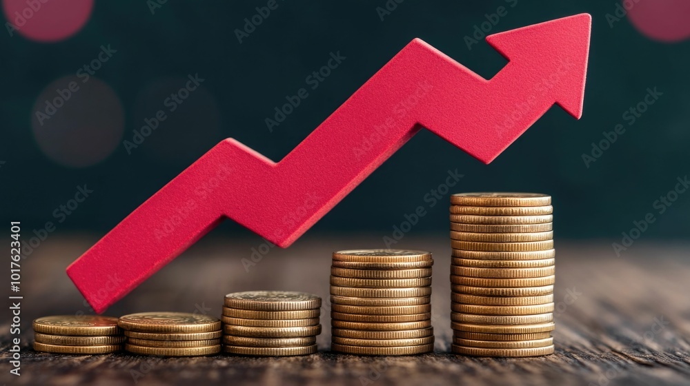 Poster of the impact of falling interest rates on savings depicted through a visual representation of stack