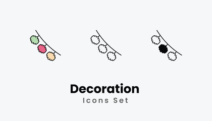 Decoration  Icons thin line and glyph vector icon stock illustration