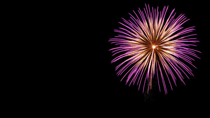 Fototapeta premium Celebrate New Year 2025 with vibrant fireworks lighting up the night sky in joyous festivities