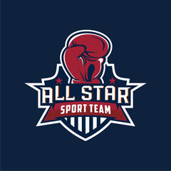 Vintage Classic Boxing Logo badge emblem design, Fighting club, combat club vector