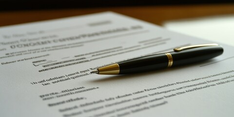 Obraz premium A document with a pen, likely for signing or completing an agreement.
