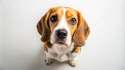 Beagle Dog Portrait on White Background - Cute and Playful Companion for Pet Lovers
