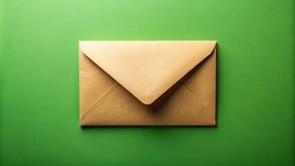 Beige Envelope on Green Background - Elegant Congratulatory Invitation for Fashion Photography