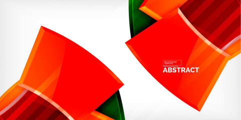 Round 3d shapes, plates background. Creative composition design template