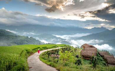 The beautiful scenery like heaven of Nam Hong village, Ha Giang province, Vietnam. Feeling...