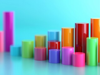 Competitors of business analysis and asset investment, colorful, Dynamic colors, copy space for text,