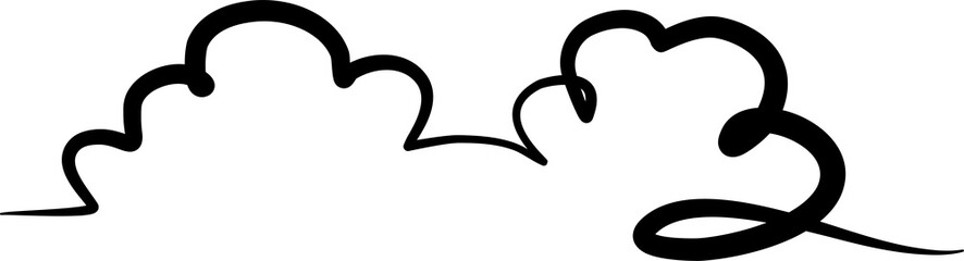 Clouds icon hand drawn. Doodle line design
