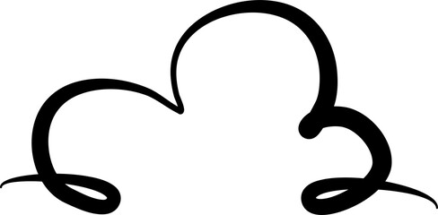 Clouds icon hand drawn. Doodle line design