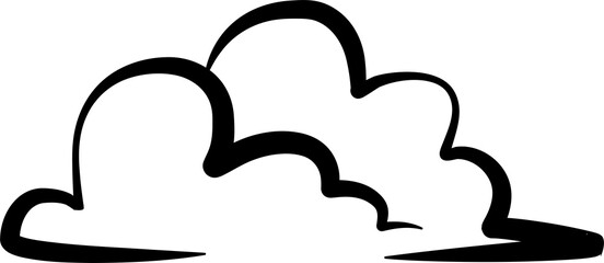 Clouds icon hand drawn. Doodle line design