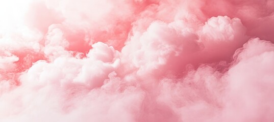 Fototapeta premium Pink pastel background with fluffy clouds.