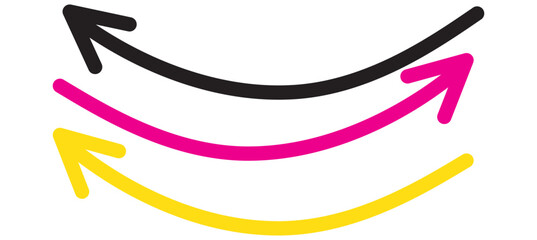 Long arrows icon. Long curved hand drawn arrow isolated.