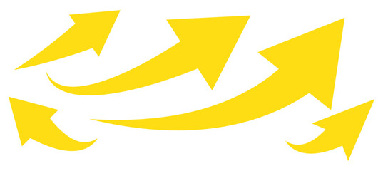 Fototapeta premium Long arrows icon. Long curved hand drawn arrow isolated.