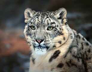 Obraz premium Gros plan sur une panthère des neiges 