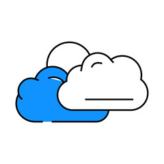 sun and clouds summer sunlight line icon vector. sun and clouds summer sunlight sign. isolated symbol illustration