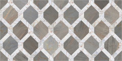Naklejka premium illustration Marble seamless Wall and Floor Tiles with a modern abstract decorative mosaic pattern.