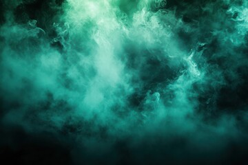 Abstract dark green and cyan background with neon light