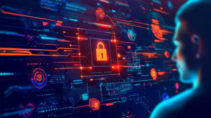 A detailed infographic showcasing key cybersecurity measures for small businesses, including firewalls, backups, and employee training.