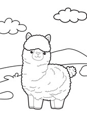 alpaca with a view of no color. suitable for education for children
