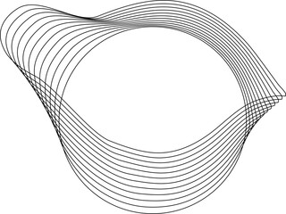 Circle flowing wavy lines blending shape. Technology design element