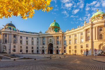 Hofburg palace on St. Michael square (Michaelerplatz) in autumn, Vienna, Austria