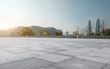 Serene Urban Landscape with Modern Architecture and Open Space