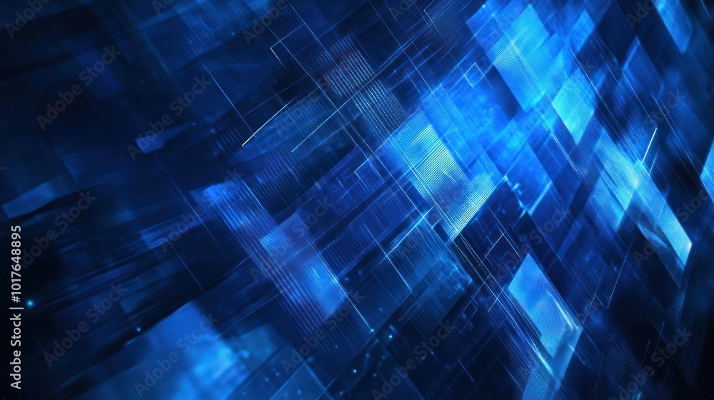 Poster abstract blue tech background: high-tech blue abstract background featuring futuristic grid lines an