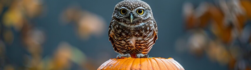 Fototapeta premium owl on blue