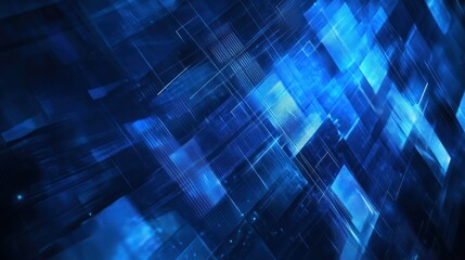 Abstract blue tech background: High-tech blue abstract background featuring futuristic grid lines and light accents for a tech-focused theme.