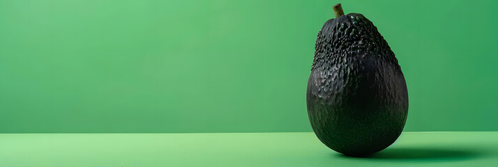 Fresh Whole Avocado on Green Background