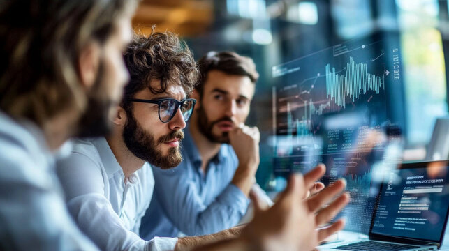 A consultant leading a workshop on creating an effective digital transformation framework, with charts and diagrams illustrating the process.