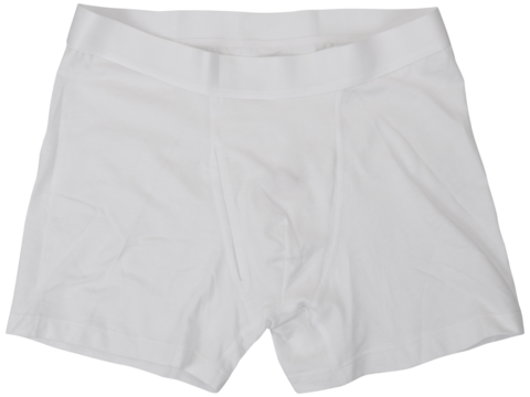Front view of white boxer briefs