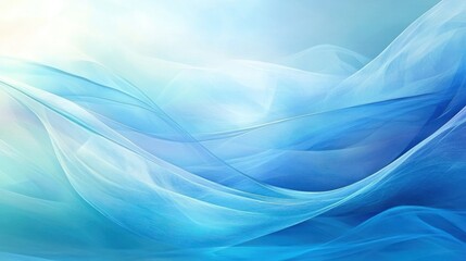Fototapeta premium Blue abstract background with coastal themes (Mediterranean seaside): Soft blue hues mimicking the Mediterranean sea, with delicate waves and sunlit reflections, evoking a serene coastal feel.