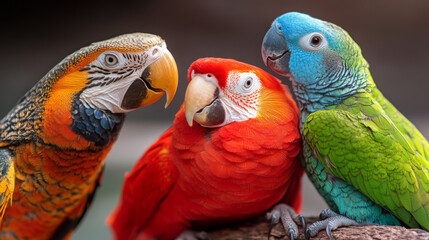 A playful socialization session with multiple exotic pets, such as lizards, birds, and small mammals, interacting in a safe environment.