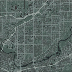 Map of Arden-Arcade in California in a smooth dark style. Contains layered vector with roads water, parks, etc.