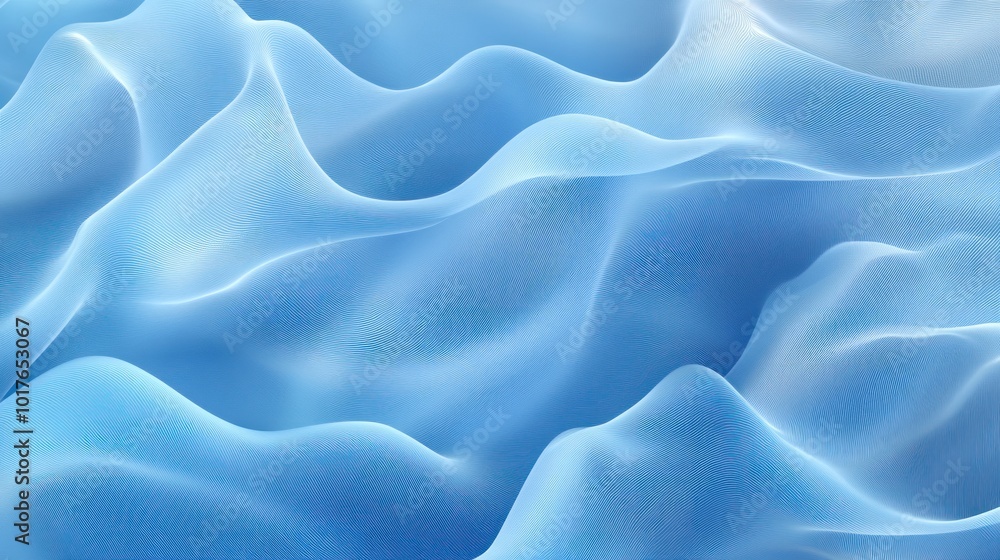 Aufkleber blue abstract waves: flowing, wavy lines in shades of blue, creating a soothing and dynamic abstract