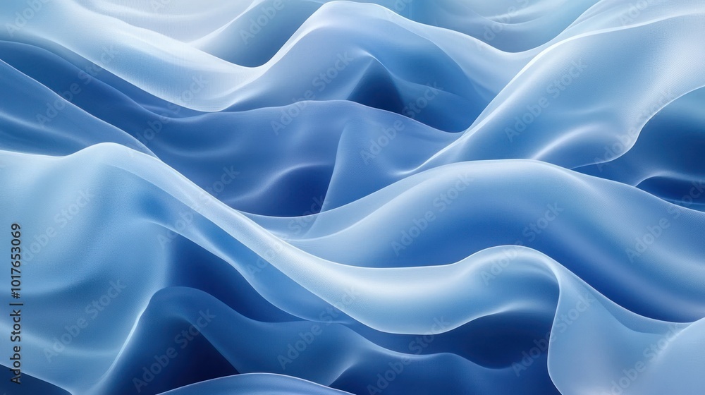 Aufkleber blue abstract waves: flowing, wavy lines in shades of blue, creating a soothing and dynamic abstract