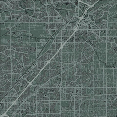 Map of Citrus Heights in California in a smooth dark style. Contains layered vector with roads water, parks, etc.