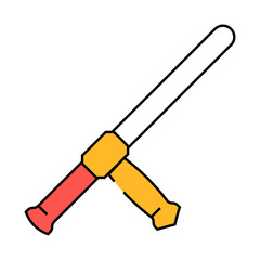 tonfa weapon military line icon vector. tonfa weapon military sign. isolated symbol illustration