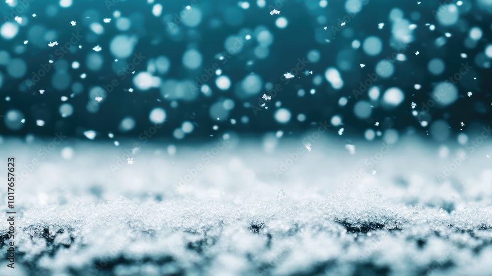 Poster intense hailstorm with deep depth of field capturing ice pellets and frozen precipitation hitting th