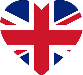 Obraz premium Heart Icon on UNITED KINGDOM Flag