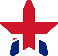 Obraz premium UNITED KINGDOM Flag In Star Shape